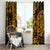 Hawaii Ukulele Window Curtain Polynesian Pattern Gold Version - Wonder Print Shop