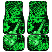 Hawaii Ukulele Car Mats Polynesian Pattern Green Version - Wonder Print Shop