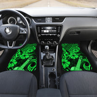 Hawaii Ukulele Car Mats Polynesian Pattern Green Version - Wonder Print Shop