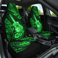 Hawaii Ukulele Car Seat Cover Polynesian Pattern Green Version - Wonder Print Shop
