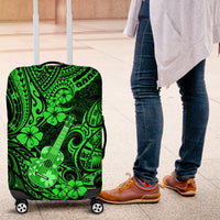 Hawaii Ukulele Luggage Cover Polynesian Pattern Green Version - Wonder Print Shop