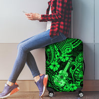 Hawaii Ukulele Luggage Cover Polynesian Pattern Green Version - Wonder Print Shop