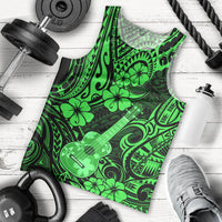 Hawaii Ukulele Men Tank Top Polynesian Pattern Green Version - Wonder Print Shop