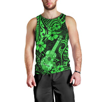 Hawaii Ukulele Men Tank Top Polynesian Pattern Green Version - Wonder Print Shop
