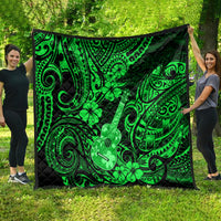 Hawaii Ukulele Quilt Polynesian Pattern Green Version - Wonder Print Shop