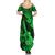 Hawaii Ukulele Summer Maxi Dress Polynesian Pattern Green Version - Wonder Print Shop