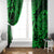 Hawaii Ukulele Window Curtain Polynesian Pattern Green Version - Wonder Print Shop