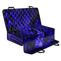 Hawaii Ukulele Back Car Seat Cover Polynesian Pattern Navy Blue Version - Wonder Print Shop