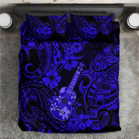 Hawaii Ukulele Bedding Set Polynesian Pattern Navy Blue Version - Wonder Print Shop