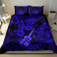 Hawaii Ukulele Bedding Set Polynesian Pattern Navy Blue Version - Wonder Print Shop