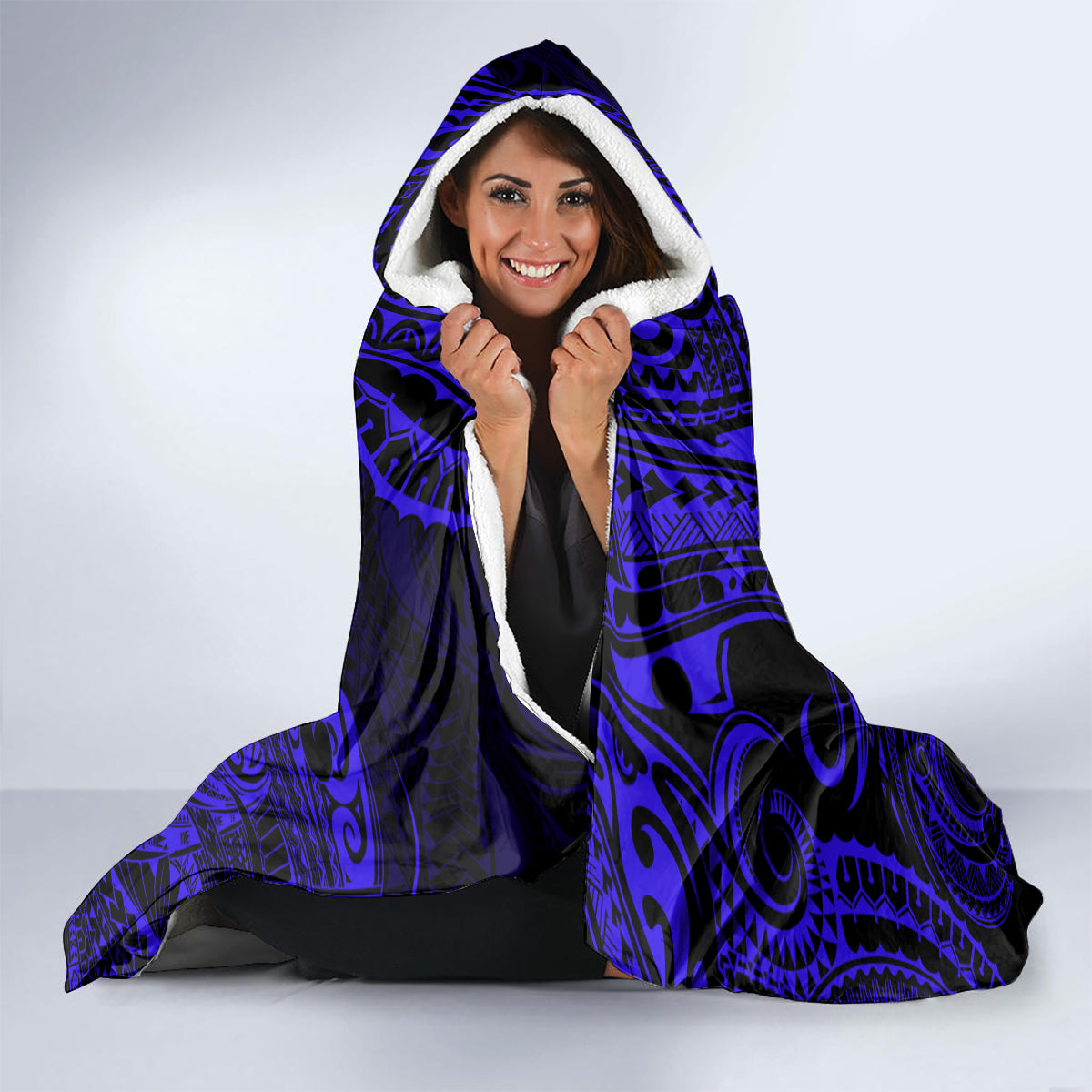 hawaii-ukulele-hooded-blanket-polynesian-pattern-navy-blue-version