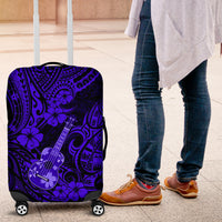 Hawaii Ukulele Luggage Cover Polynesian Pattern Navy Blue Version - Wonder Print Shop