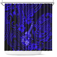 hawaii-ukulele-shower-curtain-polynesian-pattern-navy-blue-version