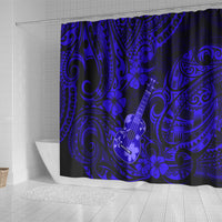 hawaii-ukulele-shower-curtain-polynesian-pattern-navy-blue-version