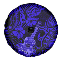Hawaii Ukulele Spare Tire Cover Polynesian Pattern Navy Blue Version - Wonder Print Shop