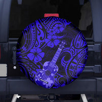 Hawaii Ukulele Spare Tire Cover Polynesian Pattern Navy Blue Version - Wonder Print Shop