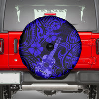Hawaii Ukulele Spare Tire Cover Polynesian Pattern Navy Blue Version - Wonder Print Shop