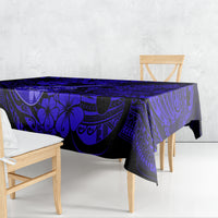 Hawaii Ukulele Tablecloth Polynesian Pattern Navy Blue Version - Wonder Print Shop