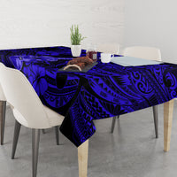 Hawaii Ukulele Tablecloth Polynesian Pattern Navy Blue Version - Wonder Print Shop