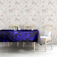 Hawaii Ukulele Tablecloth Polynesian Pattern Navy Blue Version - Wonder Print Shop