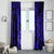Hawaii Ukulele Window Curtain Polynesian Pattern Navy Blue Version - Wonder Print Shop