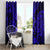 Hawaii Ukulele Window Curtain Polynesian Pattern Navy Blue Version - Wonder Print Shop