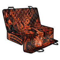 Hawaii Ukulele Back Car Seat Cover Polynesian Pattern Orange Version - Wonder Print Shop