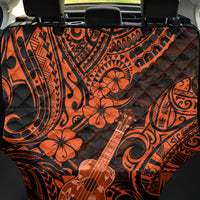 Hawaii Ukulele Back Car Seat Cover Polynesian Pattern Orange Version - Wonder Print Shop