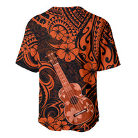 Hawaii Ukulele Baseball Jersey Polynesian Pattern Orange Version - Wonder Print Shop