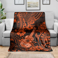 hawaii-ukulele-blanket-polynesian-pattern-orange-version