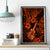 Hawaii Ukulele Canvas Wall Art Polynesian Pattern Orange Version - Wonder Print Shop