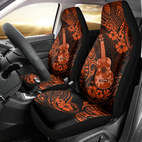 Hawaii Ukulele Car Seat Cover Polynesian Pattern Orange Version - Wonder Print Shop