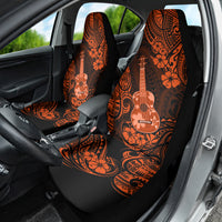 Hawaii Ukulele Car Seat Cover Polynesian Pattern Orange Version - Wonder Print Shop