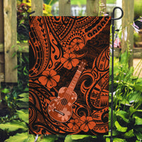 Hawaii Ukulele Garden Flag Polynesian Pattern Orange Version - Wonder Print Shop