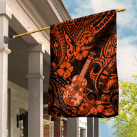 Hawaii Ukulele Garden Flag Polynesian Pattern Orange Version - Wonder Print Shop