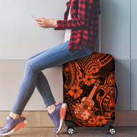 Hawaii Ukulele Luggage Cover Polynesian Pattern Orange Version - Wonder Print Shop