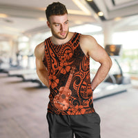 Hawaii Ukulele Men Tank Top Polynesian Pattern Orange Version - Wonder Print Shop