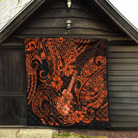 Hawaii Ukulele Quilt Polynesian Pattern Orange Version - Wonder Print Shop