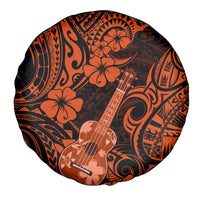 Hawaii Ukulele Spare Tire Cover Polynesian Pattern Orange Version - Wonder Print Shop