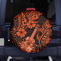 Hawaii Ukulele Spare Tire Cover Polynesian Pattern Orange Version - Wonder Print Shop