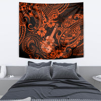 Hawaii Ukulele Tapestry Polynesian Pattern Orange Version - Wonder Print Shop