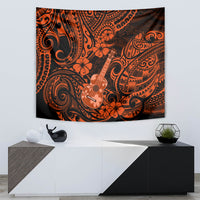 Hawaii Ukulele Tapestry Polynesian Pattern Orange Version - Wonder Print Shop