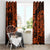 Hawaii Ukulele Window Curtain Polynesian Pattern Orange Version - Wonder Print Shop