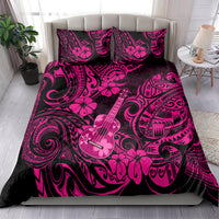 Hawaii Ukulele Bedding Set Polynesian Pattern Pink Version - Wonder Print Shop