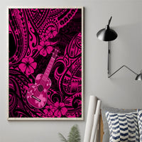 Hawaii Ukulele Canvas Wall Art Polynesian Pattern Pink Version - Wonder Print Shop