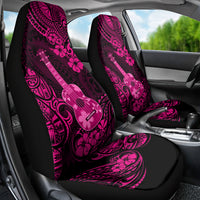 Hawaii Ukulele Car Seat Cover Polynesian Pattern Pink Version - Wonder Print Shop
