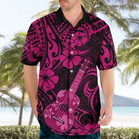 Hawaii Ukulele Hawaiian Shirt Polynesian Pattern Pink Version - Wonder Print Shop