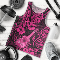Hawaii Ukulele Men Tank Top Polynesian Pattern Pink Version - Wonder Print Shop