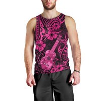 Hawaii Ukulele Men Tank Top Polynesian Pattern Pink Version - Wonder Print Shop