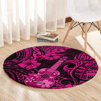 hawaii-ukulele-round-carpet-polynesian-pattern-pink-version